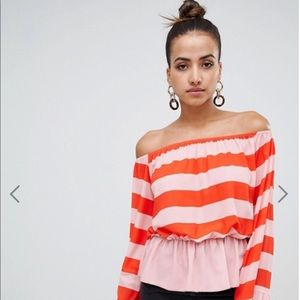 *LAST CHANCE* PLT Striped Bardot Shirt